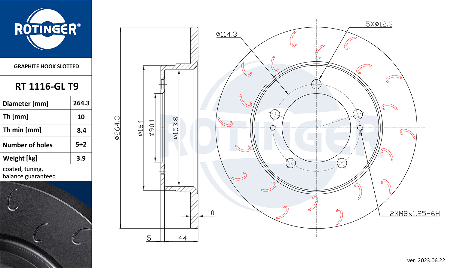 ROTINGER Féktárcsa, mind RT1116-GLT9_ROT